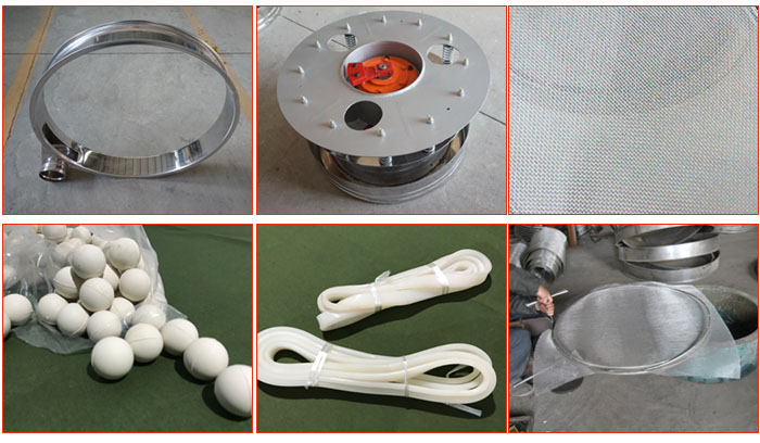 800型全不銹鋼振動篩配件有:振動篩篩框,電機,不銹鋼篩網(wǎng)等。